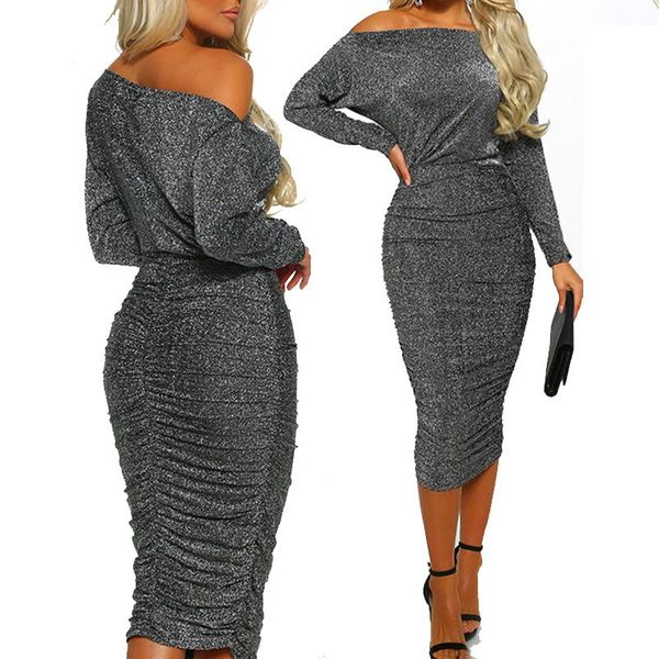 casual dresses women slash neck bodycon dress long sleeve shiny waist draped sheath bandage party sparkly work wear, Black;gray
casual dresses women slash neck bodycon dress long sleeve shiny waist draped sheath bandage party sparkly work wear, Black;gray