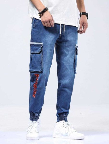 men's jeans fashion multi pocket harem pants loose letter print casual trousers male clothing plus size mens designer 3hjl, Blue
men's jeans fashion multi pocket harem pants loose letter print casual trousers male clothing plus size mens designer 3hjl, Blue