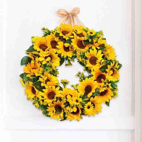 decorative flowers & wreaths artificial sunflower summer wreath fake flower with yellow green leaves for front door wall decor
decorative flowers & wreaths artificial sunflower summer wreath fake flower with yellow green leaves for front door wall decor