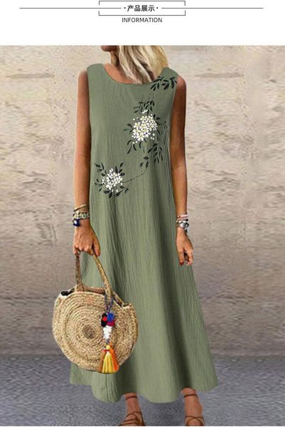 sundress women summer dress 2021 printing midi plus size casual linen loose sleeveless printed long maxi dresses, Black;gray
sundress women summer dress 2021 printing midi plus size casual linen loose sleeveless printed long maxi dresses, Black;gray