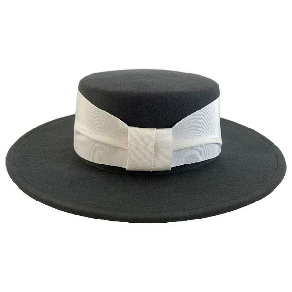 stingy brim hats smog grey woolen flat women white black wide webbing decorate european fedoras felt female cap travel casual party, Blue;gray
stingy brim hats smog grey woolen flat women white black wide webbing decorate european fedoras felt female cap travel casual party, Blue;gray