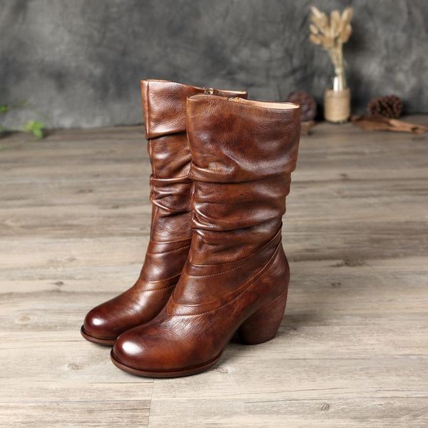 boots hand made personalized leather heel back the high thick long tube women's, Black
boots hand made personalized leather heel back the high thick long tube women's, Black