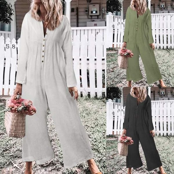 plus size rompers celmia womens jumpsuits vintage wide leg pants long sleeve round neck cropped dungaree buttons playsuit s-5xl women's, Black;white
plus size rompers celmia womens jumpsuits vintage wide leg pants long sleeve round neck cropped dungaree buttons playsuit s-5xl women's, Black;white