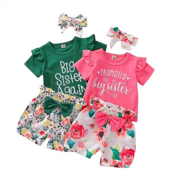 3 pieces kids suit set, letter print o neck short sleeve floral shorts headband for summer, 18 months 5, White
3 pieces kids suit set, letter print o neck short sleeve floral shorts headband for summer, 18 months 5, White