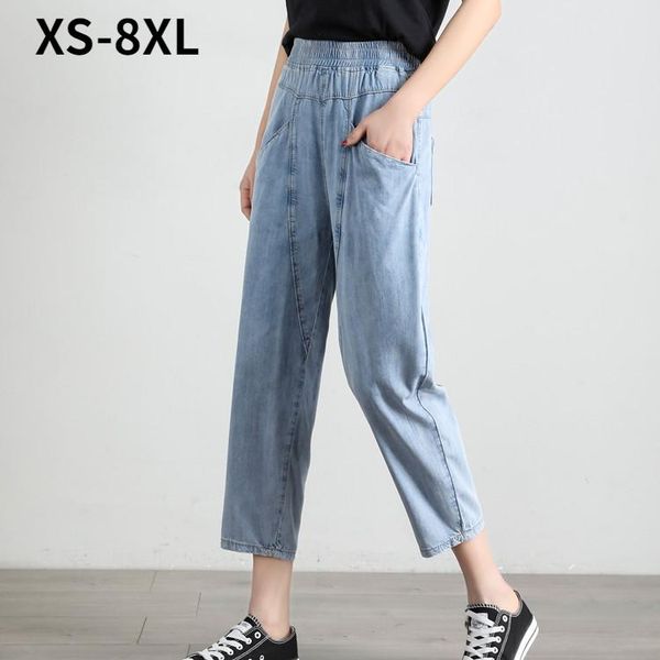 women's jeans high waist plus size 8xl thin ankle-length for women fat loose harem pants female denim cropped cargo, Blue
women's jeans high waist plus size 8xl thin ankle-length for women fat loose harem pants female denim cropped cargo, Blue