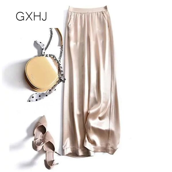 wide leg pants satin summer loose mopping trousers soft ice silk black pants elastic waist solid long lhj004 211007, Black;white
wide leg pants satin summer loose mopping trousers soft ice silk black pants elastic waist solid long lhj004 211007, Black;white