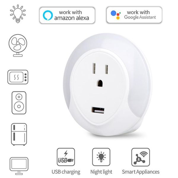 smart power plugs wifi plug us socket with led night light home tuya life work alexa google assistant voice control
smart power plugs wifi plug us socket with led night light home tuya life work alexa google assistant voice control
