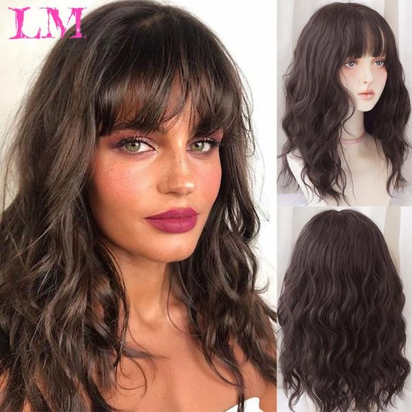 synthetic wigs lm long dark brown women's with bangs water wave heat resistant for black women african american hair
synthetic wigs lm long dark brown women's with bangs water wave heat resistant for black women african american hair