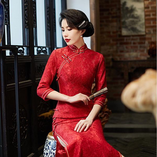 ethnic clothing sheng coco oriental china red lace qipao dresses flowers pattern long sleeve improved marry cheongsam dress plus size 4xl
ethnic clothing sheng coco oriental china red lace qipao dresses flowers pattern long sleeve improved marry cheongsam dress plus size 4xl