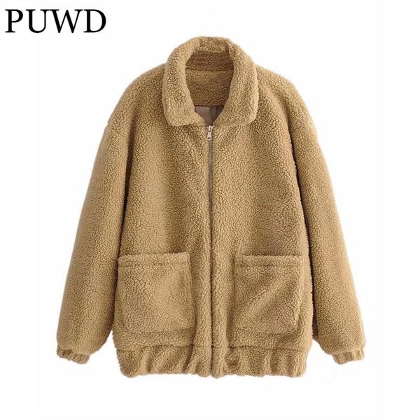 women's jackets puwd lamb wool women soft coat turn-down collar pocket zipper ladies warm jacket 2021 autumn fashion solid female chic, Black;brown
women's jackets puwd lamb wool women soft coat turn-down collar pocket zipper ladies warm jacket 2021 autumn fashion solid female chic, Black;brown