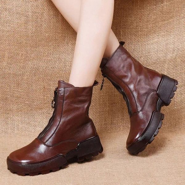 boots the first layer of cowhide retro thick-soled women's trendy ins cool leather plus velvet motorcycle rider, Black
boots the first layer of cowhide retro thick-soled women's trendy ins cool leather plus velvet motorcycle rider, Black