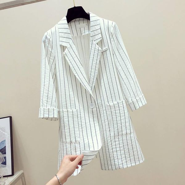 women's suits & blazers 2021 plus size womens coat business spring autumn stripe women jackets slim long-sleeve blazer suit, White;black
women's suits & blazers 2021 plus size womens coat business spring autumn stripe women jackets slim long-sleeve blazer suit, White;black