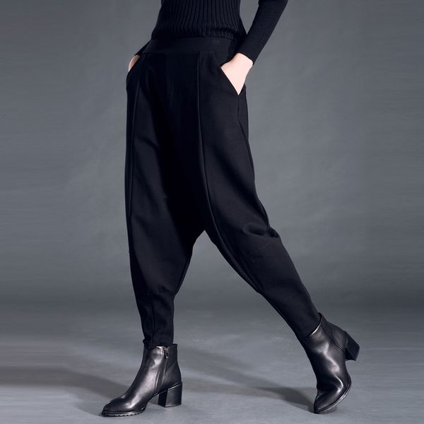 capris Casual women oversize black fashion harem women's streetwear high-waisted pants, Black;white
capris Casual women oversize black fashion harem women's streetwear high-waisted pants, Black;white