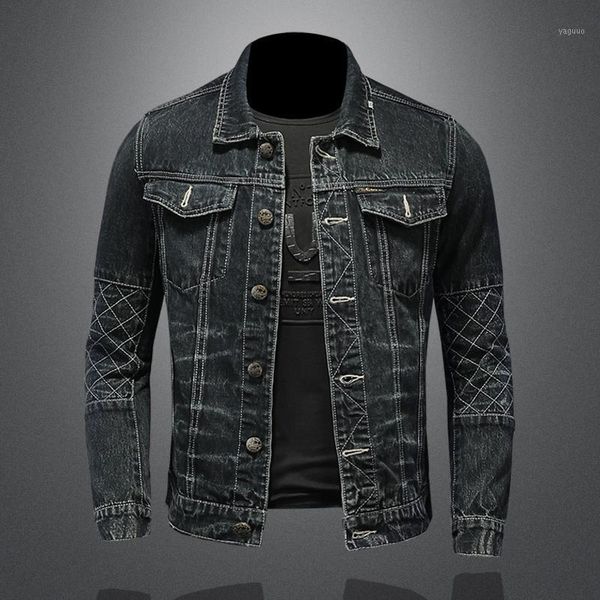 spring and autumn men's solid color single-breasted slim retro long-sleeved denim jackets, Black;brown
spring and autumn men's solid color single-breasted slim retro long-sleeved denim jackets, Black;brown