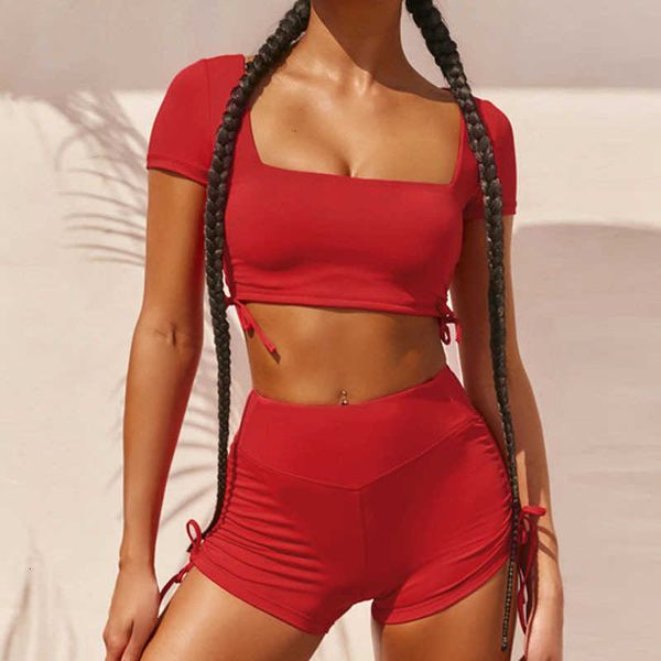 women's shorts shorts lace up pleated square collar two piece set women summer tank and high waist streetwear wear fitness loow, White;black
women's shorts shorts lace up pleated square collar two piece set women summer tank and high waist streetwear wear fitness loow, White;black