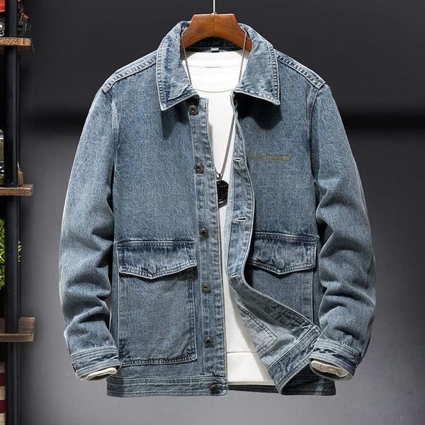 men's jackets 2021 autumn retro loose denim jacket fashion streetwear light blue dark gray coat male brand clothes, Black;brown
men's jackets 2021 autumn retro loose denim jacket fashion streetwear light blue dark gray coat male brand clothes, Black;brown
