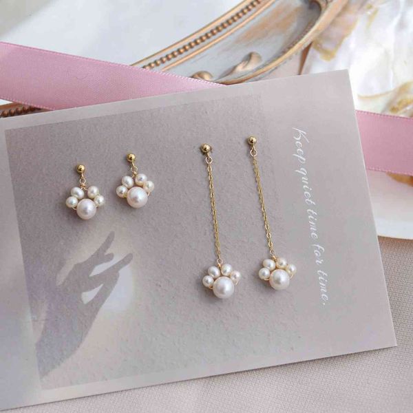long tassel cat claw 14k gold wrapped pearl earrings pendant round face thin temperament earline female, Silver
long tassel cat claw 14k gold wrapped pearl earrings pendant round face thin temperament earline female, Silver