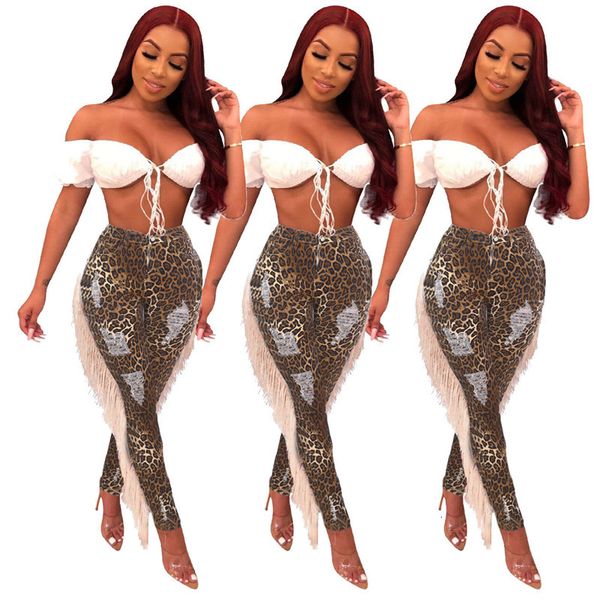 women's leopard tassel women jeans fashion washed ripped skinny pencil pants long trousers casual designers clothes, Blue
women's leopard tassel women jeans fashion washed ripped skinny pencil pants long trousers casual designers clothes, Blue