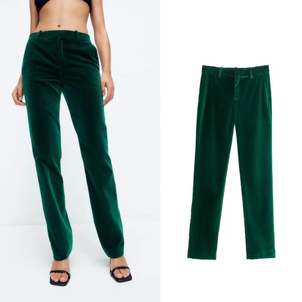 women's pants & capris autumn trousers za 2021 green velvet straight-leg high-waist formal wear buttoned temperament slim, Black;white
women's pants & capris autumn trousers za 2021 green velvet straight-leg high-waist formal wear buttoned temperament slim, Black;white