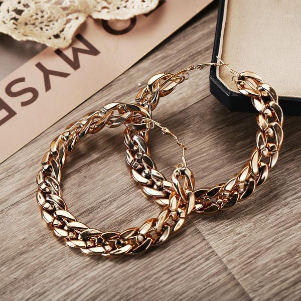 large circle link chain hoop earrings for women female punk big metal hollow gold color geometric earring fashion jewelry1, Golden;silver
large circle link chain hoop earrings for women female punk big metal hollow gold color geometric earring fashion jewelry1, Golden;silver