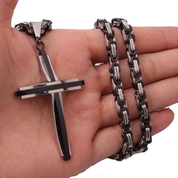 pendant necklaces men's boy's chain cross christ jesus stainless steel double layer with 18-36" flat byzantine necklace 5mm w, Silver
pendant necklaces men's boy's chain cross christ jesus stainless steel double layer with 18-36" flat byzantine necklace 5mm w, Silver