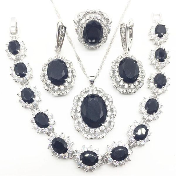 earrings & necklace 925 silver bridal jewelry black zircon sets for women wedding earrings/pendant/necklace/rings/bracelet
earrings & necklace 925 silver bridal jewelry black zircon sets for women wedding earrings/pendant/necklace/rings/bracelet