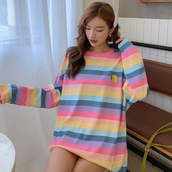 women's hoodies & sweatshirts fall 2021 harajuku street style casual loose thin rainbow striped pullover sweatshirt female student, Black
women's hoodies & sweatshirts fall 2021 harajuku street style casual loose thin rainbow striped pullover sweatshirt female student, Black