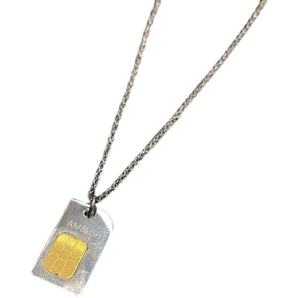 pendant necklaces ambush sim card chip necklace sweater chain hip hop personality wild trend couple accessories, Silver
pendant necklaces ambush sim card chip necklace sweater chain hip hop personality wild trend couple accessories, Silver