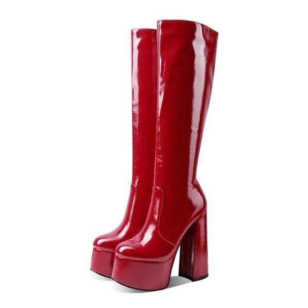 boots high tube women's red thick bottom heel side zipper 2021 spring and summer t-stage street fashion large 43, Black
boots high tube women's red thick bottom heel side zipper 2021 spring and summer t-stage street fashion large 43, Black
