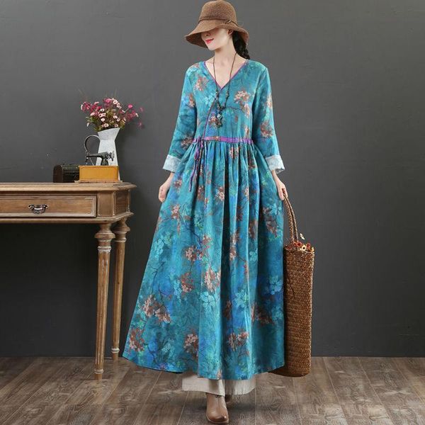 casual dresses women losse v-neck bohemian floral frenulum drawstring boho vintage plus size femme pattern dress, Black;gray
casual dresses women losse v-neck bohemian floral frenulum drawstring boho vintage plus size femme pattern dress, Black;gray