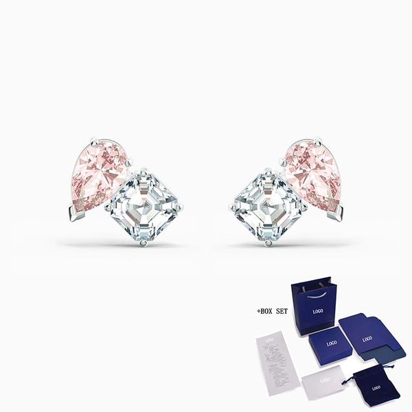 stud fashion original swa pierced earrings, two bright white and rose red crystal romantic jewelry gifts for women, Golden;silver
stud fashion original swa pierced earrings, two bright white and rose red crystal romantic jewelry gifts for women, Golden;silver