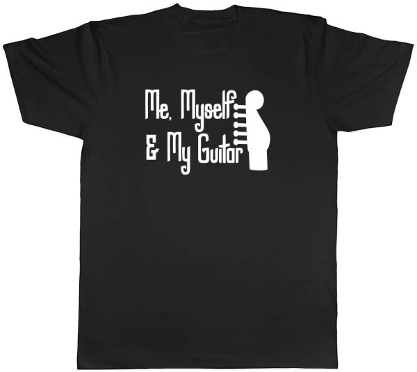 Me, Myself & My Guitar Mens Ladies Womens Unisex T-Shirt, White;black 
Me, Myself & My Guitar Mens Ladies Womens Unisex T-Shirt, White;black