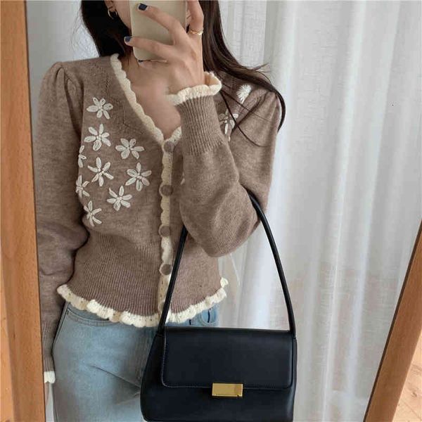 sweaters casual gentle loose single breasted floral embroidery sweater women chic fashion versatile long sleeve cardigan, White;black
sweaters casual gentle loose single breasted floral embroidery sweater women chic fashion versatile long sleeve cardigan, White;black