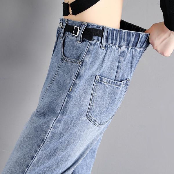 women's jeans 2021 spring and autumn ladiesfashion casual korean elastic waist loose daddy cropped harem pants, Blue
women's jeans 2021 spring and autumn ladiesfashion casual korean elastic waist loose daddy cropped harem pants, Blue
