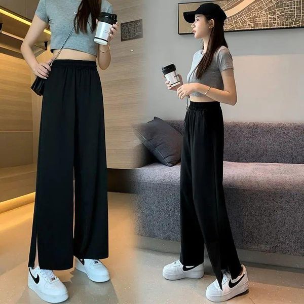 women's pants & capris wide leg summer loose large split versatile slim straight high waisted, Black;white
women's pants & capris wide leg summer loose large split versatile slim straight high waisted, Black;white