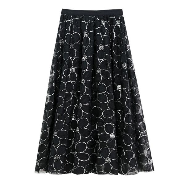 spring elastic high waist slimming simple casual lace skirt temperament all-match women a-line long 210527, Black
spring elastic high waist slimming simple casual lace skirt temperament all-match women a-line long 210527, Black