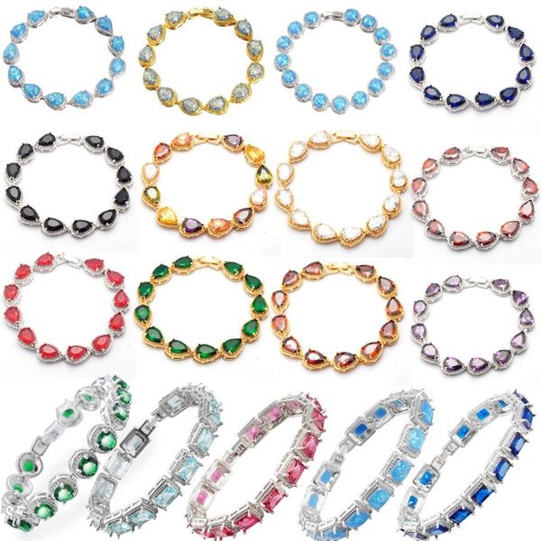 link, chain 10pcs luxury cubic zirconia gold/silver color bracelets for women water drop round square cz fashion jewelry wholesale, Black
link, chain 10pcs luxury cubic zirconia gold/silver color bracelets for women water drop round square cz fashion jewelry wholesale, Black