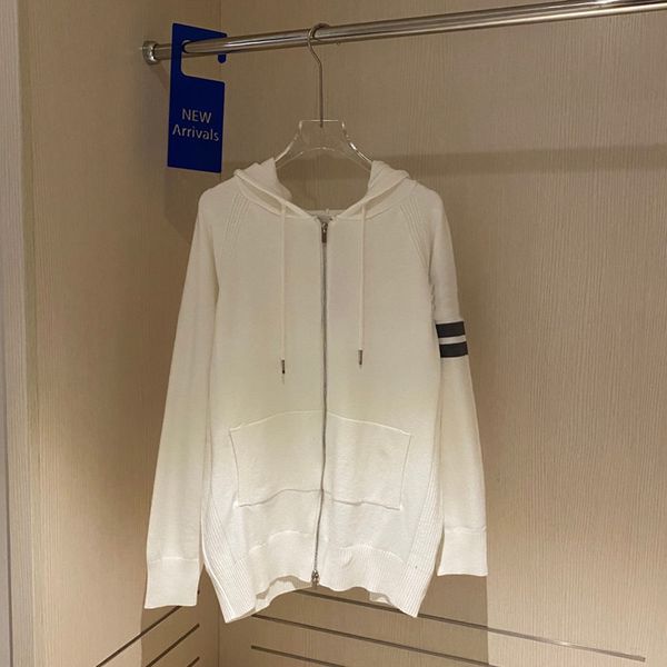 high version (tb 2021 new zipper hooded sweater coat women's four bar 08071, White
high version (tb 2021 new zipper hooded sweater coat women's four bar 08071, White