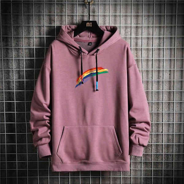 hoodie for man Rainbow Hooded Sweater large loose youth coat head national trend handsome spring dress fat mans 2021, Black
hoodie for man Rainbow Hooded Sweater large loose youth coat head national trend handsome spring dress fat mans 2021, Black