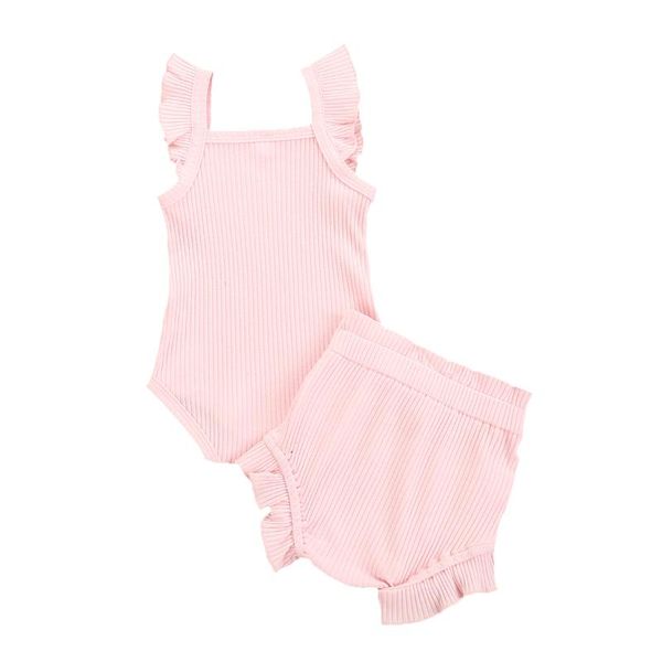 clothing sets baby girls boys clothes solid knit ruffles sleeve romper shorts 2pcs set, White
clothing sets baby girls boys clothes solid knit ruffles sleeve romper shorts 2pcs set, White