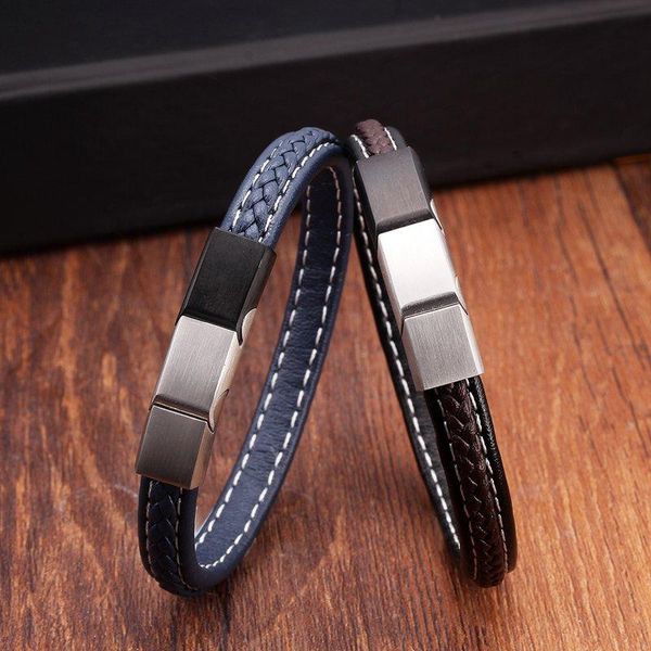 so cool stainless steel magnetic buckle men boys fashion charm bracelets vintage male chain link genuine leather link,, Black
so cool stainless steel magnetic buckle men boys fashion charm bracelets vintage male chain link genuine leather link,, Black