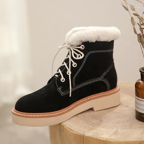 boots snow women's ankle cow suede keep warm motorcycle bottes femme lace up shoes women botas mujer, Black
boots snow women's ankle cow suede keep warm motorcycle bottes femme lace up shoes women botas mujer, Black