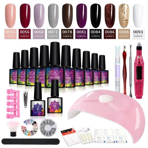 nail set 80/54/36w uv led lamp dryer 10/12/10pcs gel polish with electric drill soak off manicure kit salon homeuse1, Red;pink
nail set 80/54/36w uv led lamp dryer 10/12/10pcs gel polish with electric drill soak off manicure kit salon homeuse1, Red;pink
