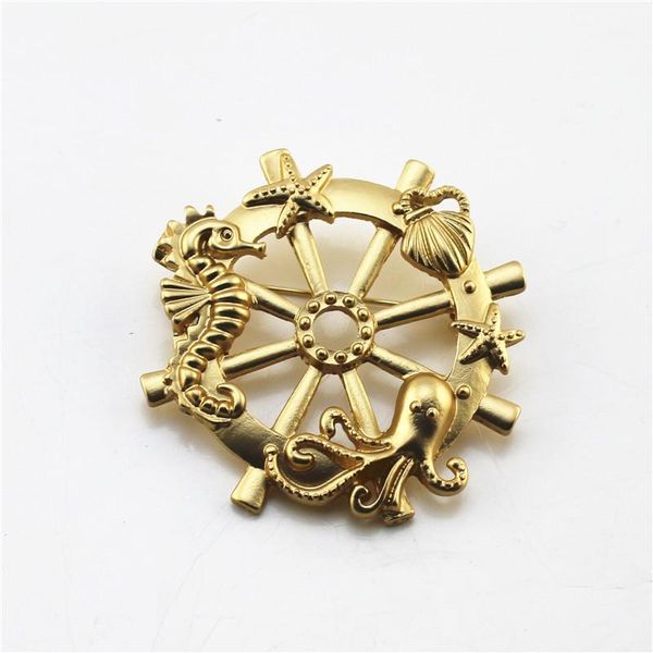 pins, brooches european and american style main rudder seahorse starfish shell ocs temperament brooch matte gold, Gray
pins, brooches european and american style main rudder seahorse starfish shell ocs temperament brooch matte gold, Gray