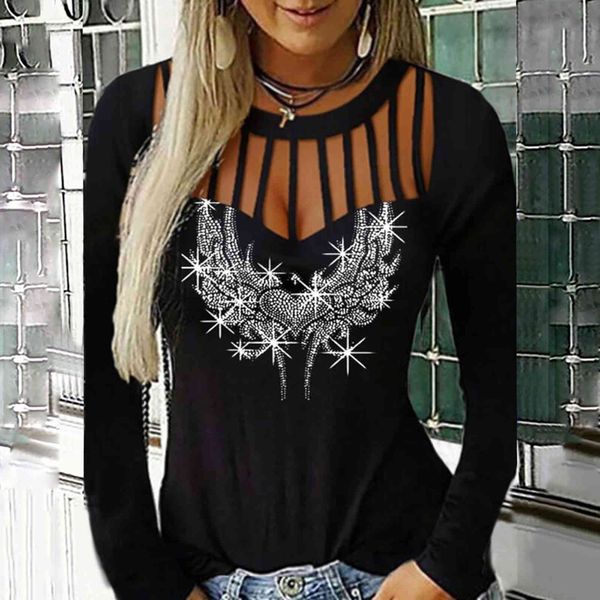 fashion bling rhinestone blouse shirt hollow tee casual autumn winter ladies female women long sleeve blusas pullover x0521, White
fashion bling rhinestone blouse shirt hollow tee casual autumn winter ladies female women long sleeve blusas pullover x0521, White