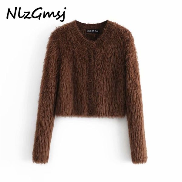 sweater women mohair cropped cardigan vintage long sleeve single breasted female outerwear chic 210628, White
sweater women mohair cropped cardigan vintage long sleeve single breasted female outerwear chic 210628, White