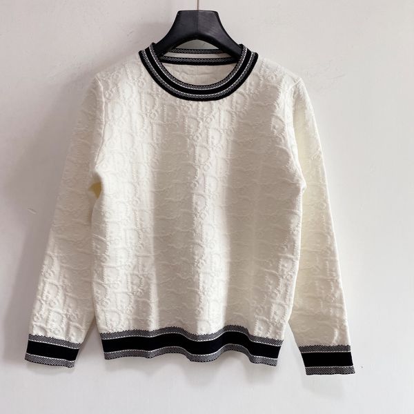 2021 autumn milan runway sweaters o neck long sleeve women's sweater high end jacquard pullover designer clothing 0831-7, White;black
2021 autumn milan runway sweaters o neck long sleeve women's sweater high end jacquard pullover designer clothing 0831-7, White;black