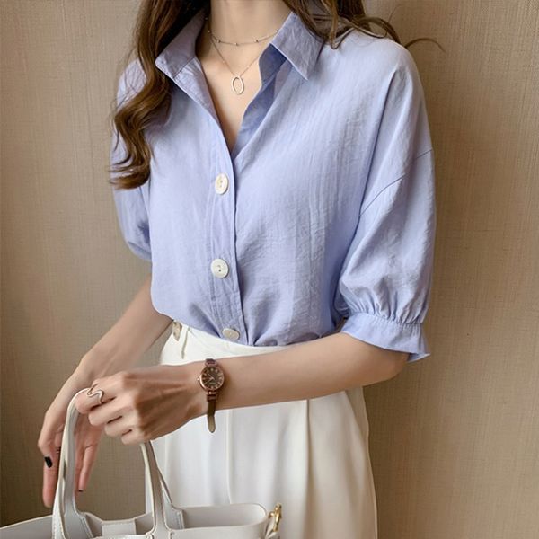women's knits & tees elegant solid lantern sleeve women shirts korean turn-down collar buttons female shirt spring summer fashion, White
women's knits & tees elegant solid lantern sleeve women shirts korean turn-down collar buttons female shirt spring summer fashion, White