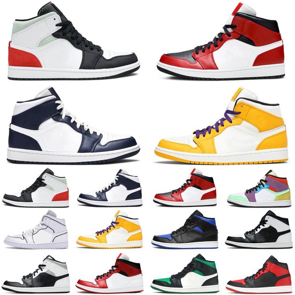 2021 mid 1 1s mens basketball shoes unc obsidian chicago hyper royal multicolor bred orange men trainers sports sneakers size 7-12, White;red
2021 mid 1 1s mens basketball shoes unc obsidian chicago hyper royal multicolor bred orange men trainers sports sneakers size 7-12, White;red