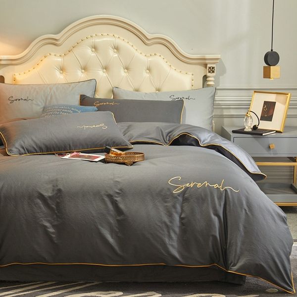 embroidered light luxury four piece set pure cotton bed sheet quilt cover bedding set simple bedding in northern europe
embroidered light luxury four piece set pure cotton bed sheet quilt cover bedding set simple bedding in northern europe